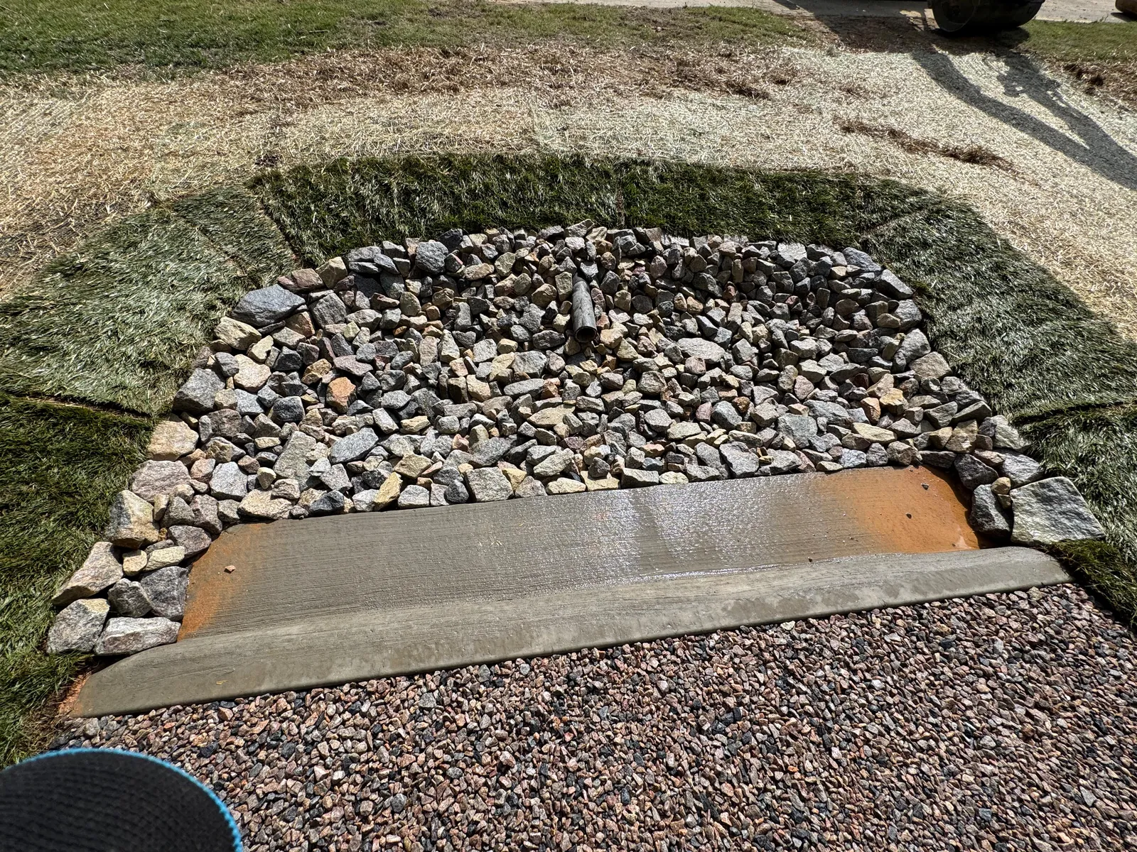 Level spreader outlet structure at Renaissance at White Oak